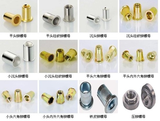 廠家直銷圓鉚螺母，六角鉚螺母彩