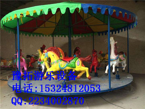 廟會好拆裝的簡易轉(zhuǎn)馬 電動簡易旋轉(zhuǎn)木馬現(xiàn)貨