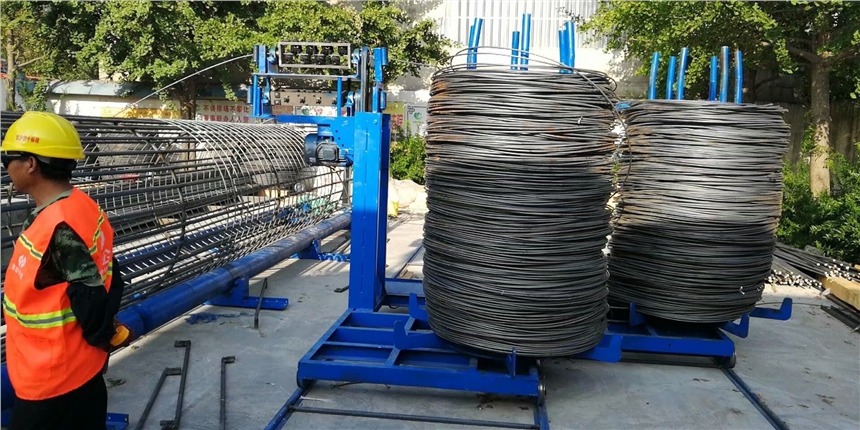 寧夏鋼筋籠加工設備鋼筋籠繞捆機